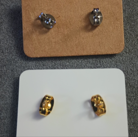 Women's Earrings Yin Yang Silver/Gold Plated (2) Pairs - Picture 2 of 2